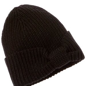 kate spade new york Black Knit Beanie metallic with bow
